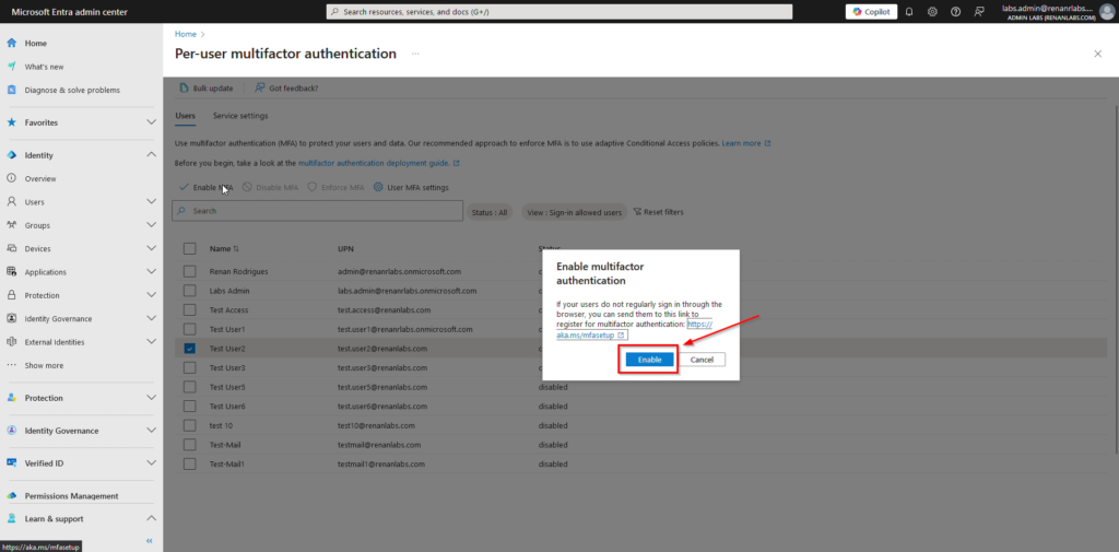 how to enable MFA on Microsoft 365